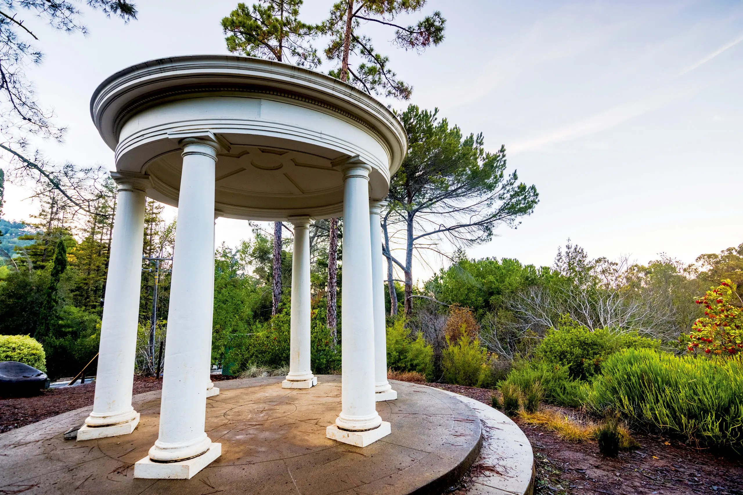 The Belvedere pavilion in the evening, Villa Montalvo County Park, Saratoga, south San Francisco bay area, California